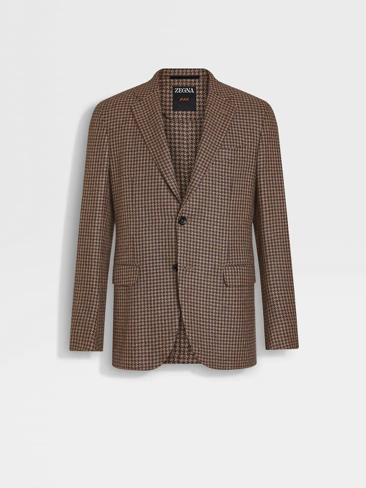 Dark Brown and Light Brown Cashmere and Silk Jacket