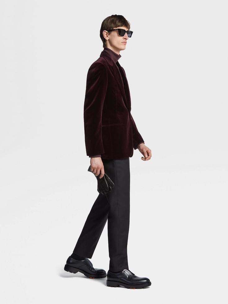 Dark Burgundy Cotton Evening Jacket