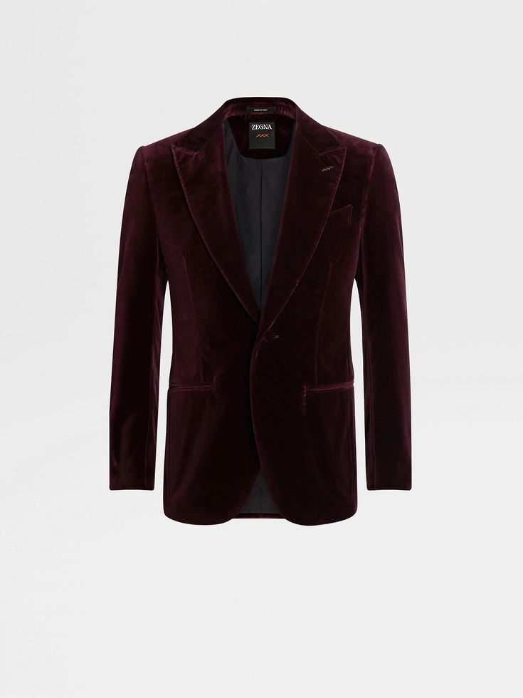 Dark Burgundy Cotton Evening Jacket