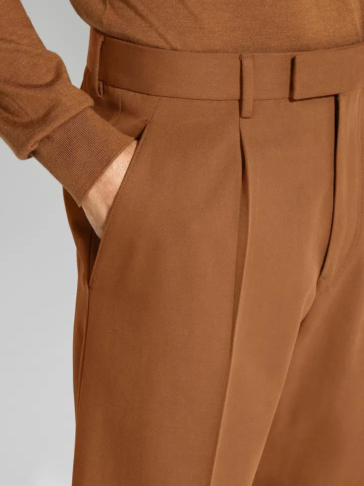 Dark Foliage Cotton and Wool Pants