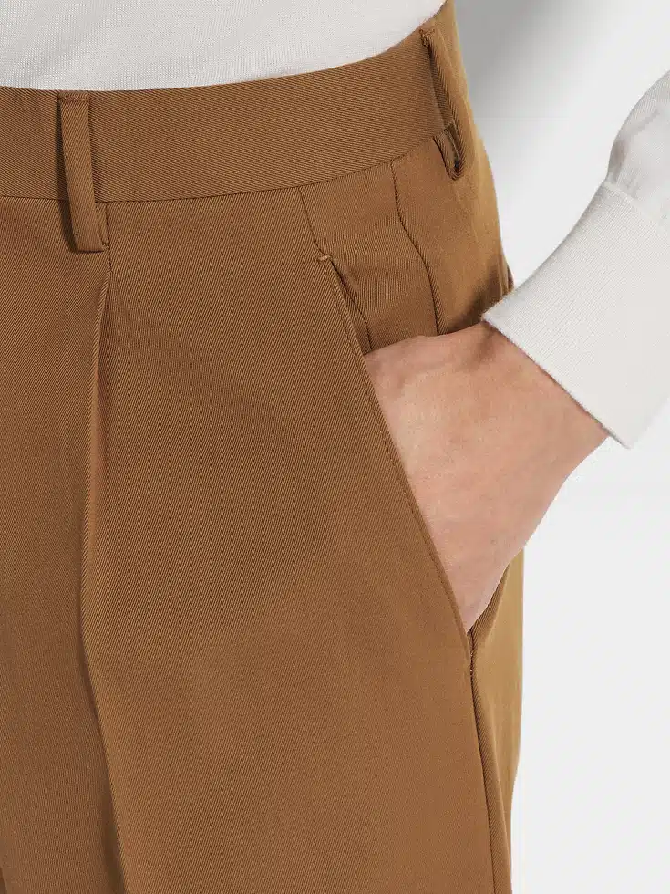 Dark Foliage Cotton and Wool Pants