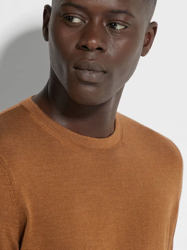 Dark Foliage Mélange Cashseta Crewneck