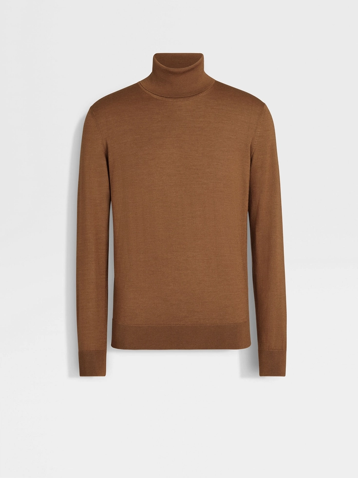 Dark Foliage Mélange Cashseta Turtleneck