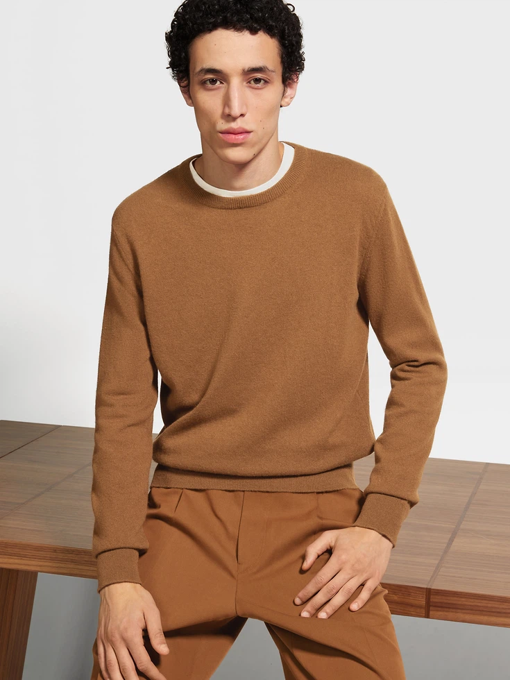 Dark Foliage Mélange Oasi Cashmere Crewneck Dark Foliage Mélange Oasi Cashmere Crewneck