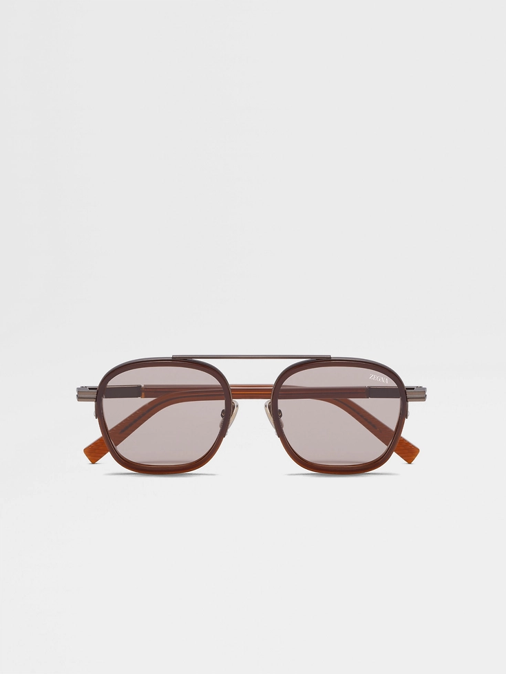 Dark Foliage Orizzonte I Acetate and Metal Sunglasses Dark Foliage Orizzonte I Acetate and Metal Sunglasses