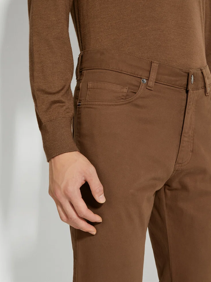 Dark Foliage Stretch Cotton Roccia Jeans