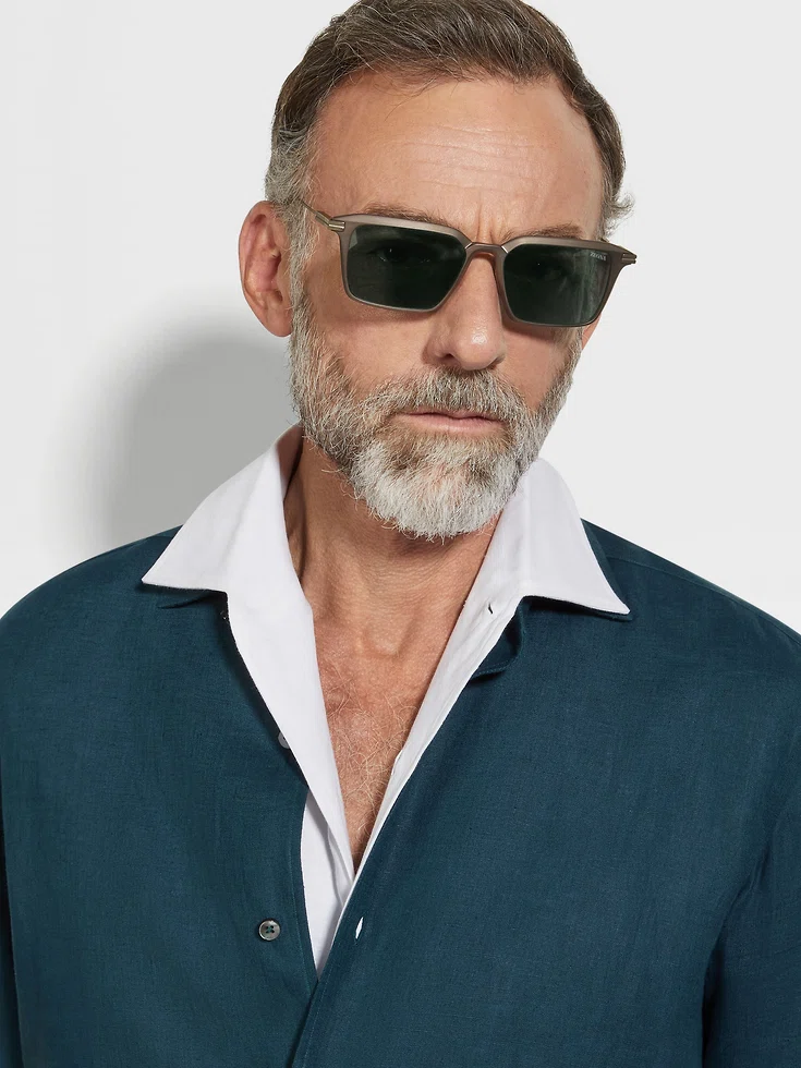 Dark Green Aluminum and Metal Sunglasses Dark Green Aluminum and Metal Sunglasses