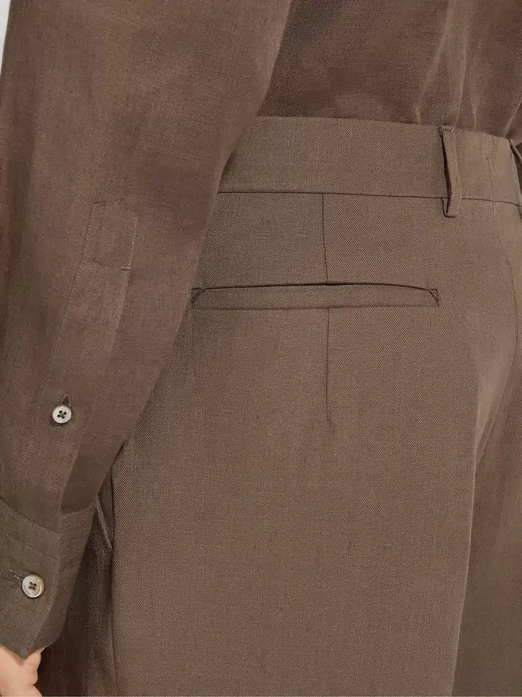 Dark Taupe Oasi Lino Pants