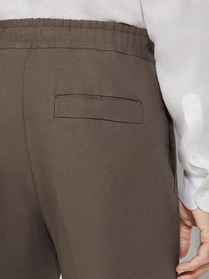 Dark Taupe Oasi Lino Pants