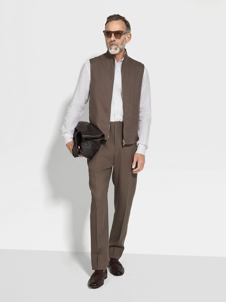 Dark Taupe Oasi Lino Pants Dark Taupe Oasi Lino Pants