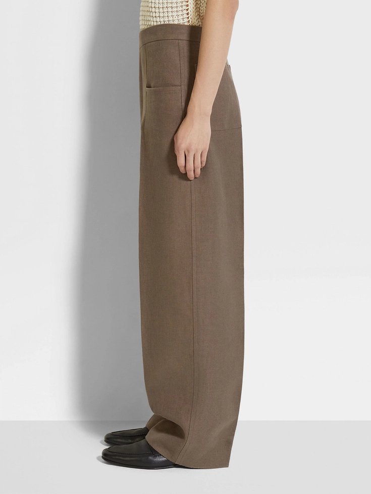 Dark Taupe Oasi Lino Pants Dark Taupe Oasi Lino Pants