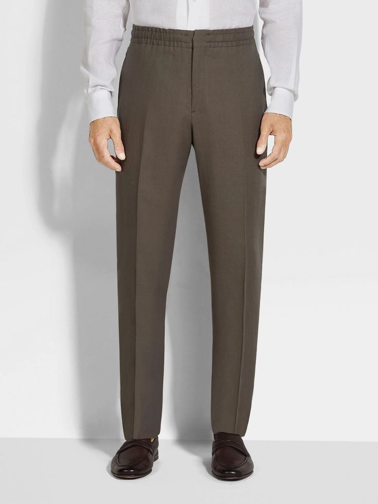 Dark Taupe Oasi Lino Pants Dark Taupe Oasi Lino Pants