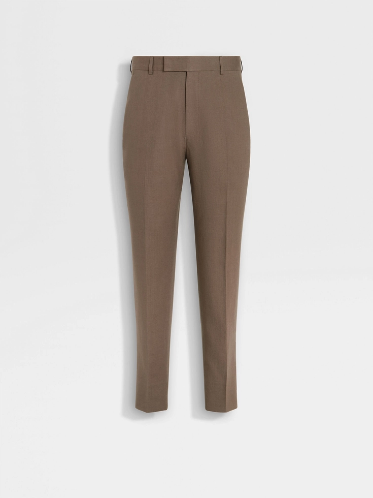 Dark Taupe Oasi Lino Pants