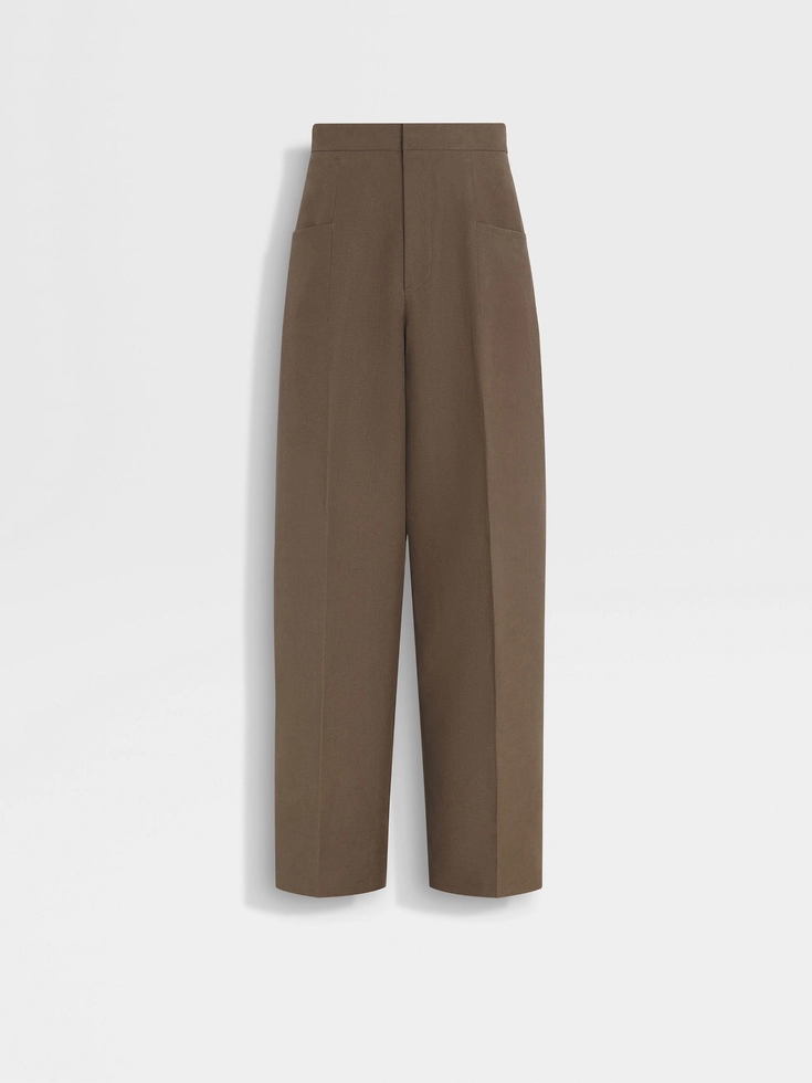 Dark Taupe Oasi Lino Pants
