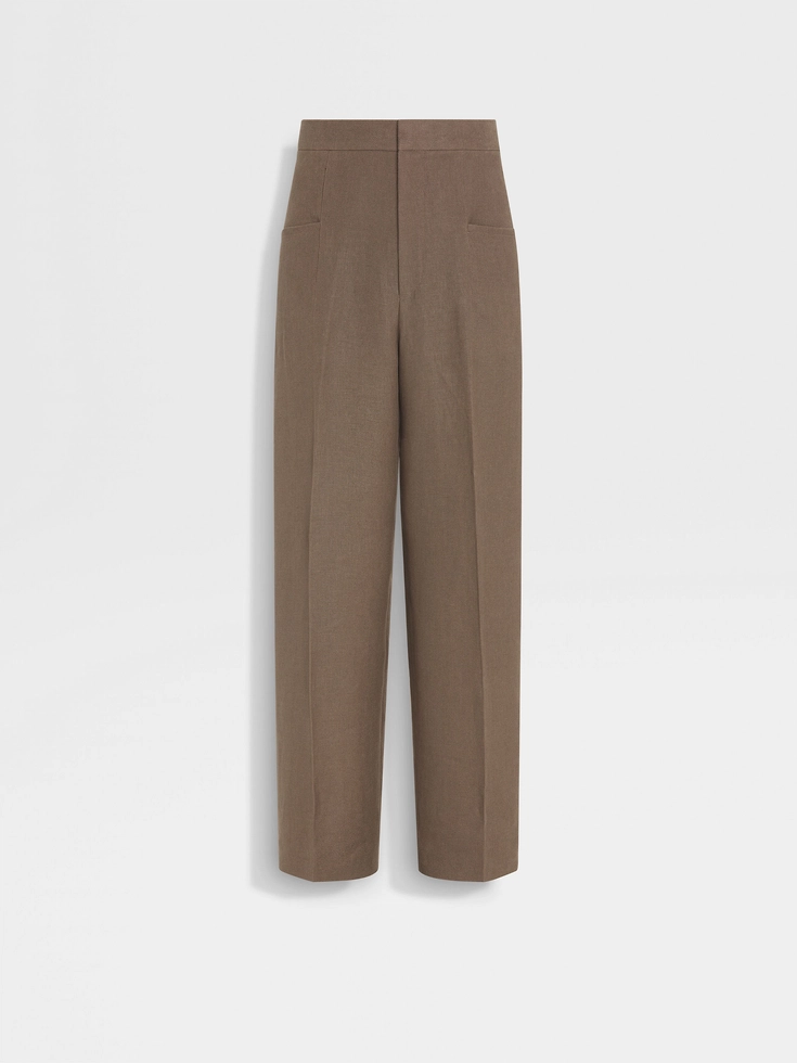 Dark Taupe Oasi Lino Pants
