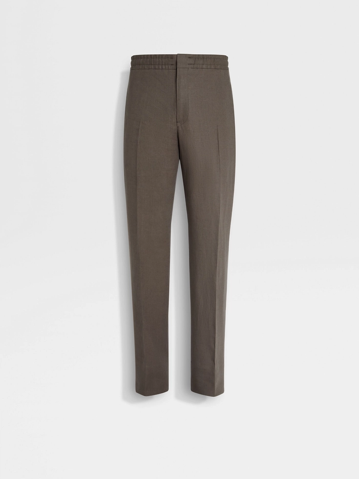 Dark Taupe Oasi Lino Pants