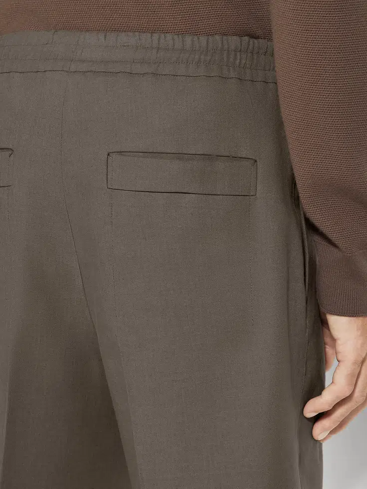 Dark Taupe Oasi Lino Shorts