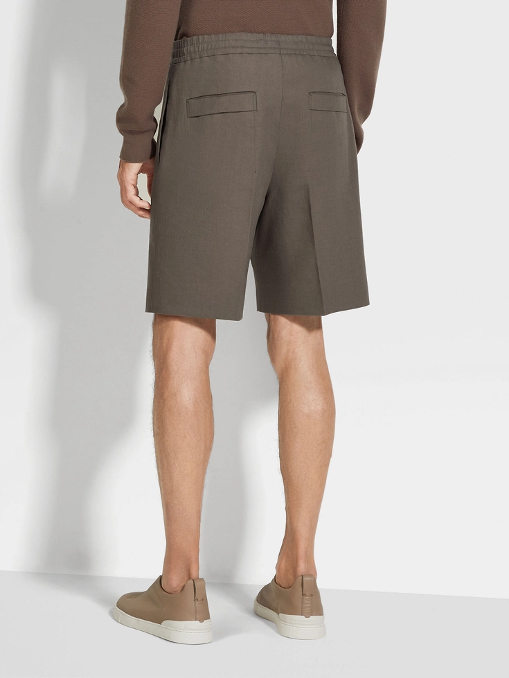 Dark Taupe Oasi Lino Shorts Dark Taupe Oasi Lino Shorts
