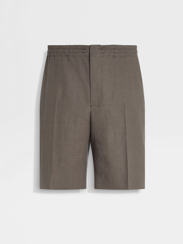 Dark Taupe Oasi Lino Shorts