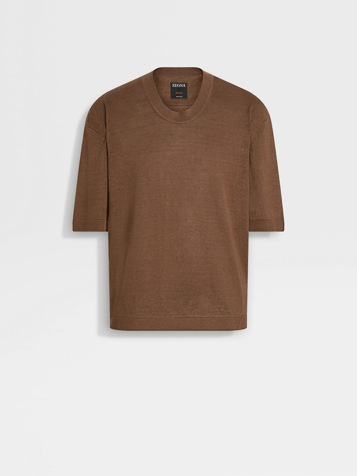 Dark Taupe Oasi Lino T-shirt