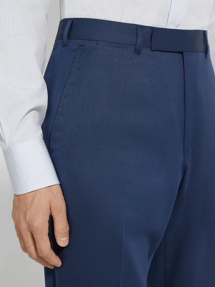 Dark Teal Blue Centoventimila Wool Pants