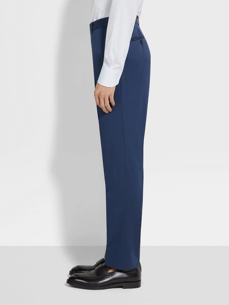 Dark Teal Blue Centoventimila Wool Pants Dark Teal Blue Centoventimila Wool Pants