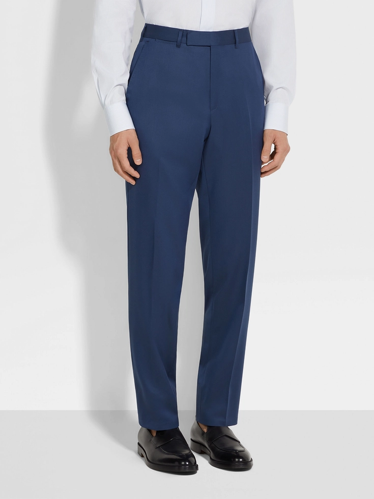 Dark Teal Blue Centoventimila Wool Pants Dark Teal Blue Centoventimila Wool Pants