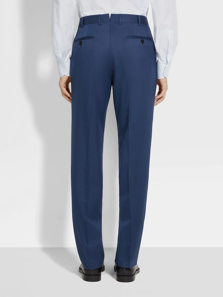 Dark Teal Blue Centoventimila Wool Pants Dark Teal Blue Centoventimila Wool Pants