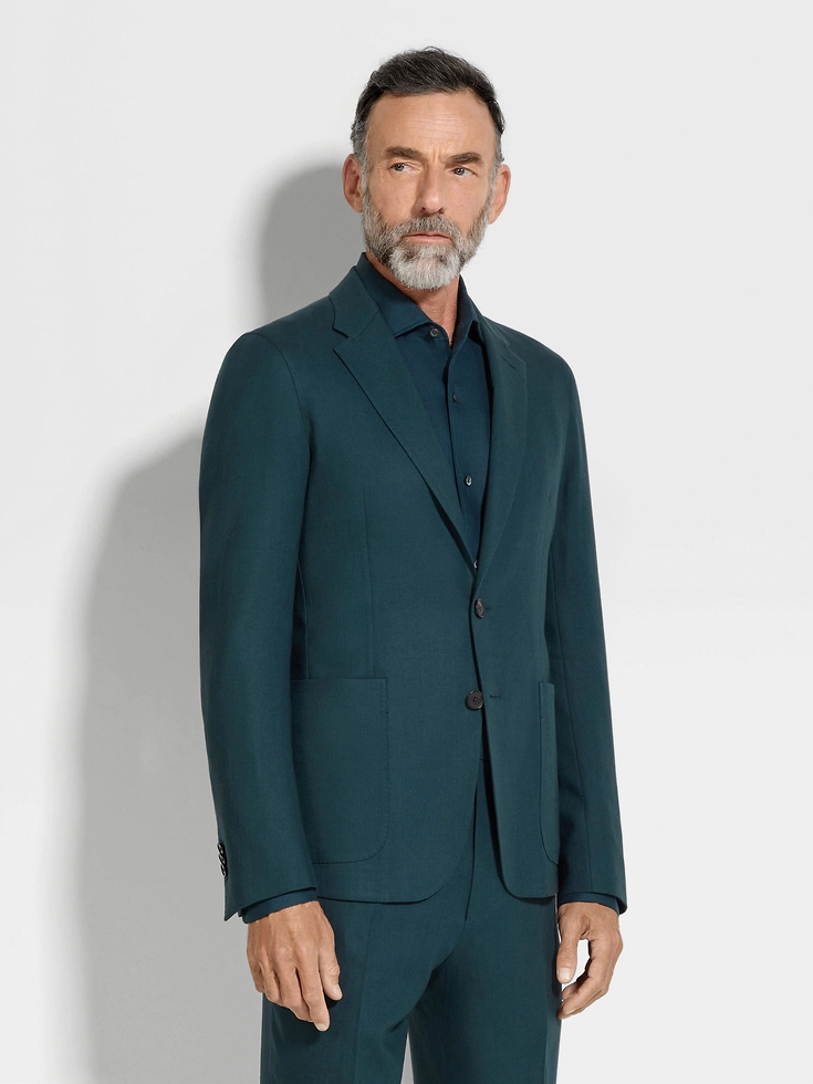 Dark Teal Blue Oasi Lino Shirt Jacket Dark Teal Blue Oasi Lino Shirt Jacket