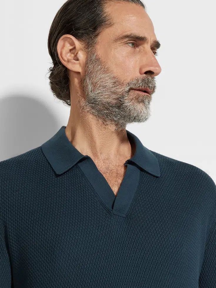 Dark Teal Blue Premium Cotton Polo Shirt