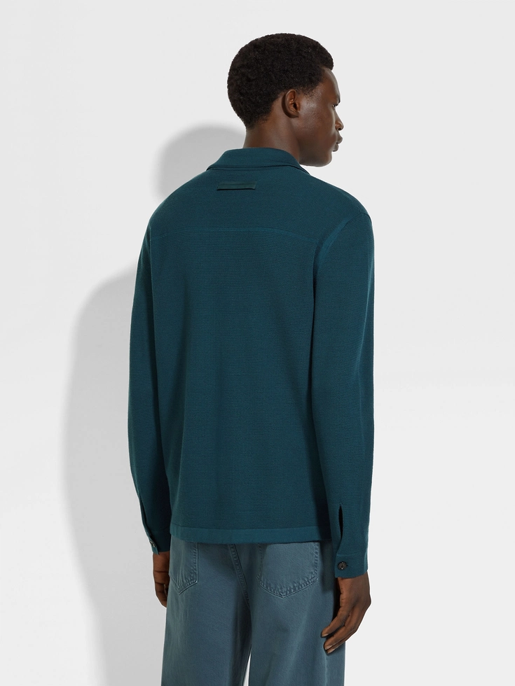 Dark Teal Blue Wool Shirt Dark Teal Blue Wool Shirt