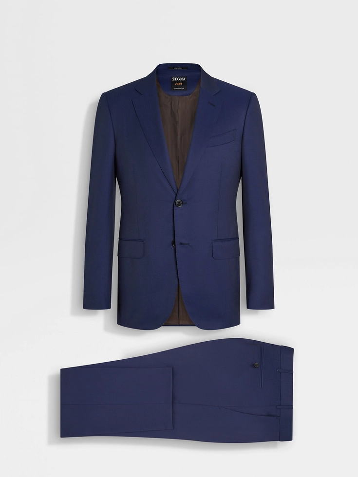 Electric Blue Centoventimila Wool Suit