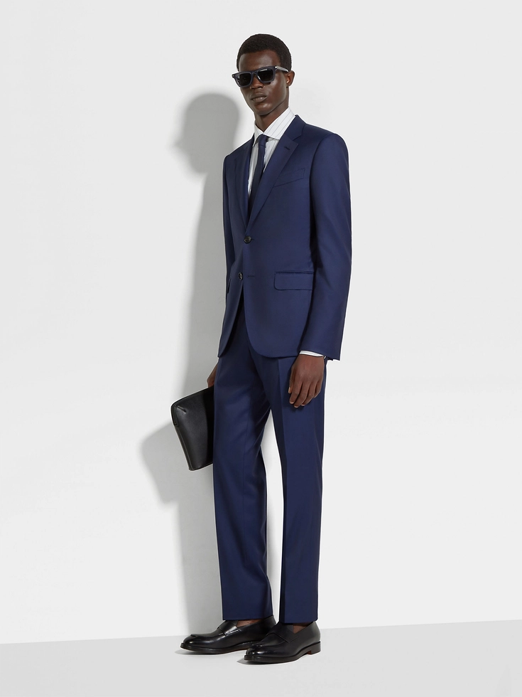 Electric Blue Centoventimila Wool Suit