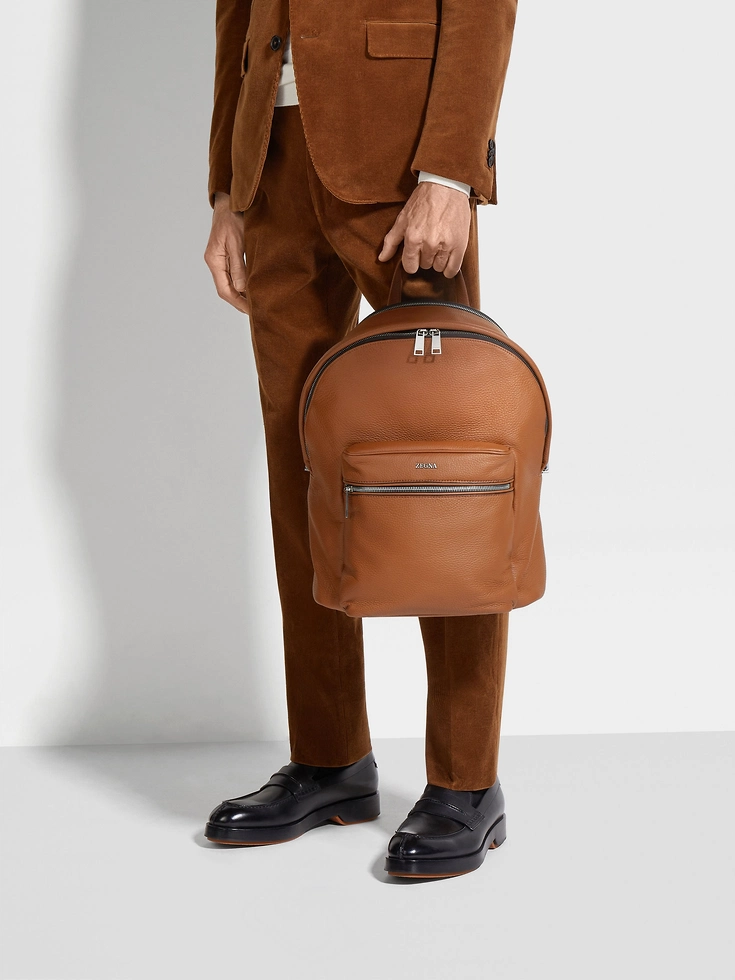 Foliage Deerskin Hoodie Backpack