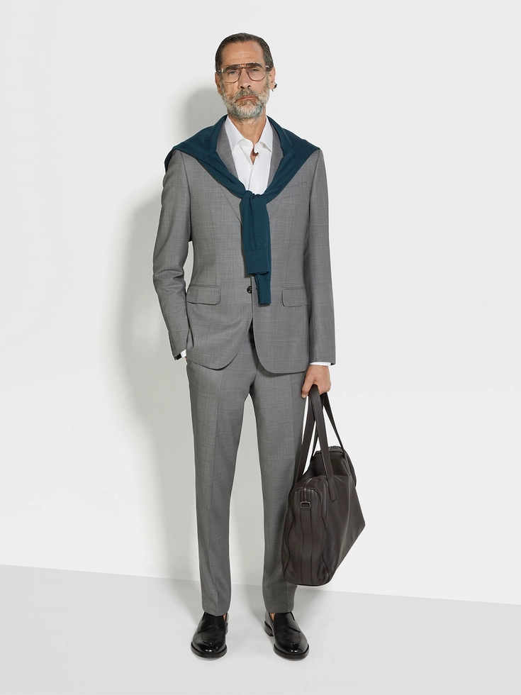 Grey Centoventimila Wool Suit