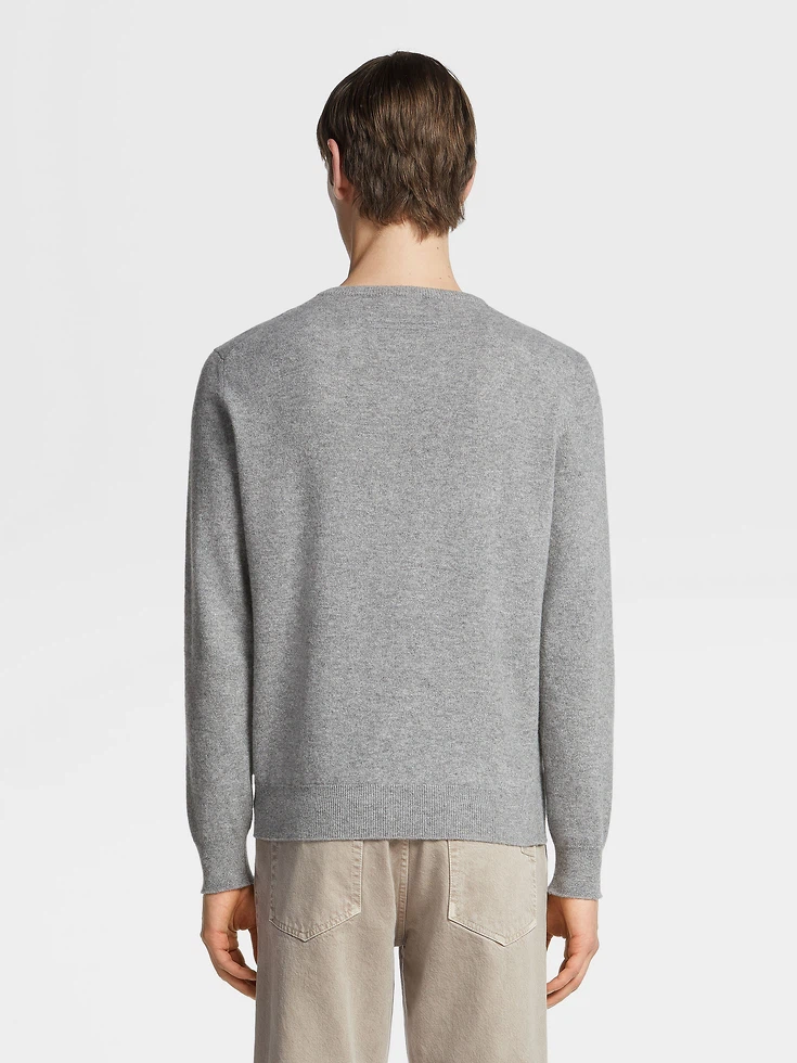 Grey Mélange Oasi Cashmere Crewneck Grey Mélange Oasi Cashmere Crewneck