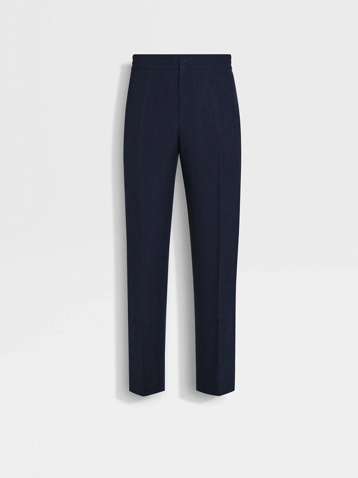 Ink Blue Oasi Lino Pants