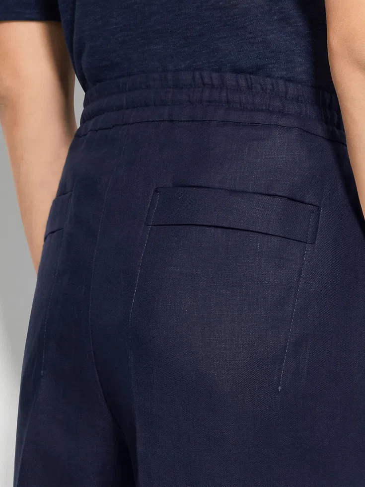 Ink Blue Oasi Lino Shorts