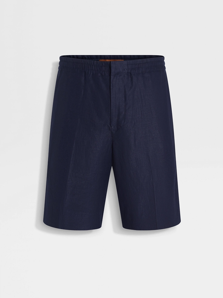 Ink Blue Oasi Lino Shorts