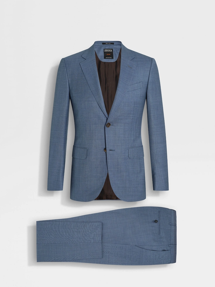 Light Avio Blue Centoventimila Wool Suit