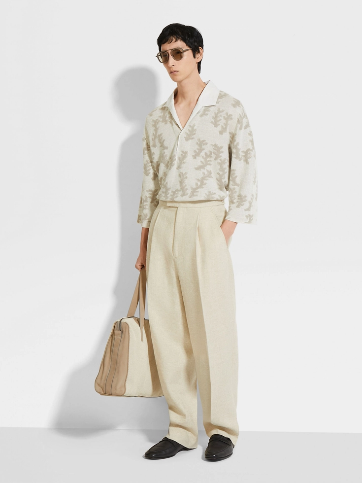 Light Beige Linen and Silk Blend Pants Light Beige Linen and Silk Blend Pants