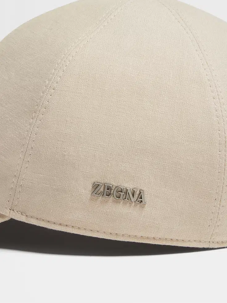 Light Beige Oasi Lino Baseball Cap