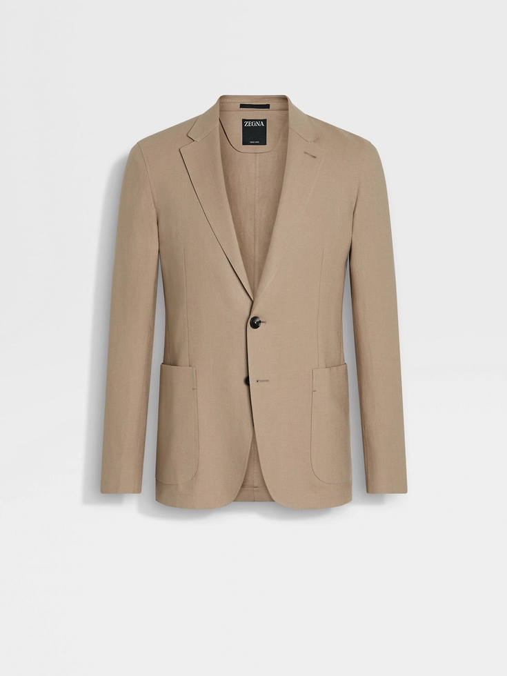 Light Beige Oasi Lino Shirt Jacket