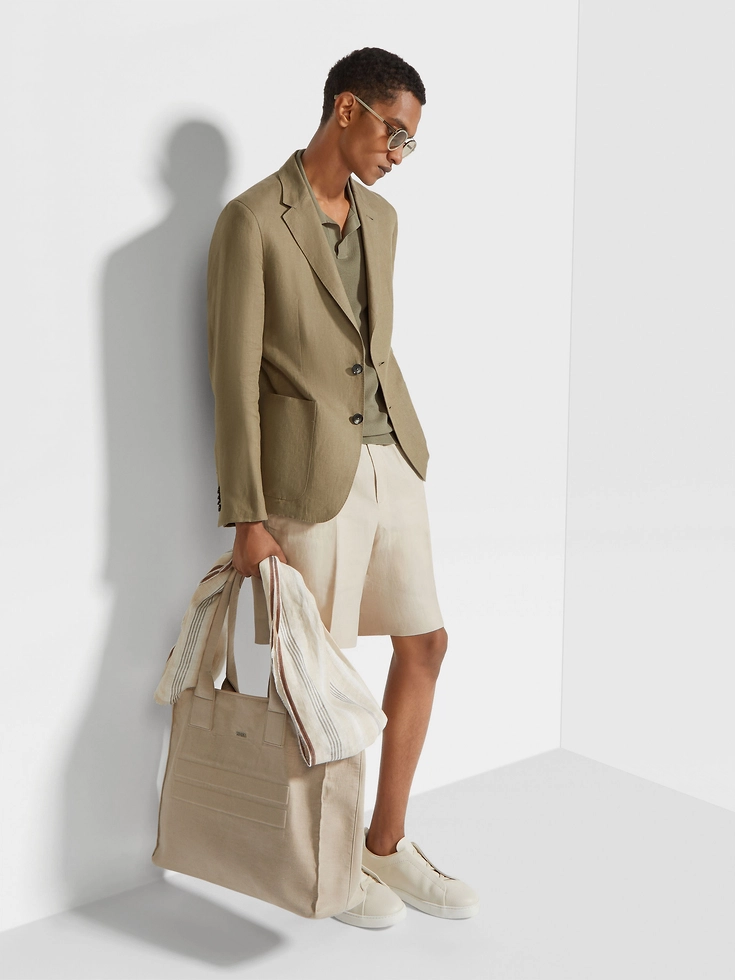 Light Beige Oasi Lino Short Pants Light Beige Oasi Lino Short Pants