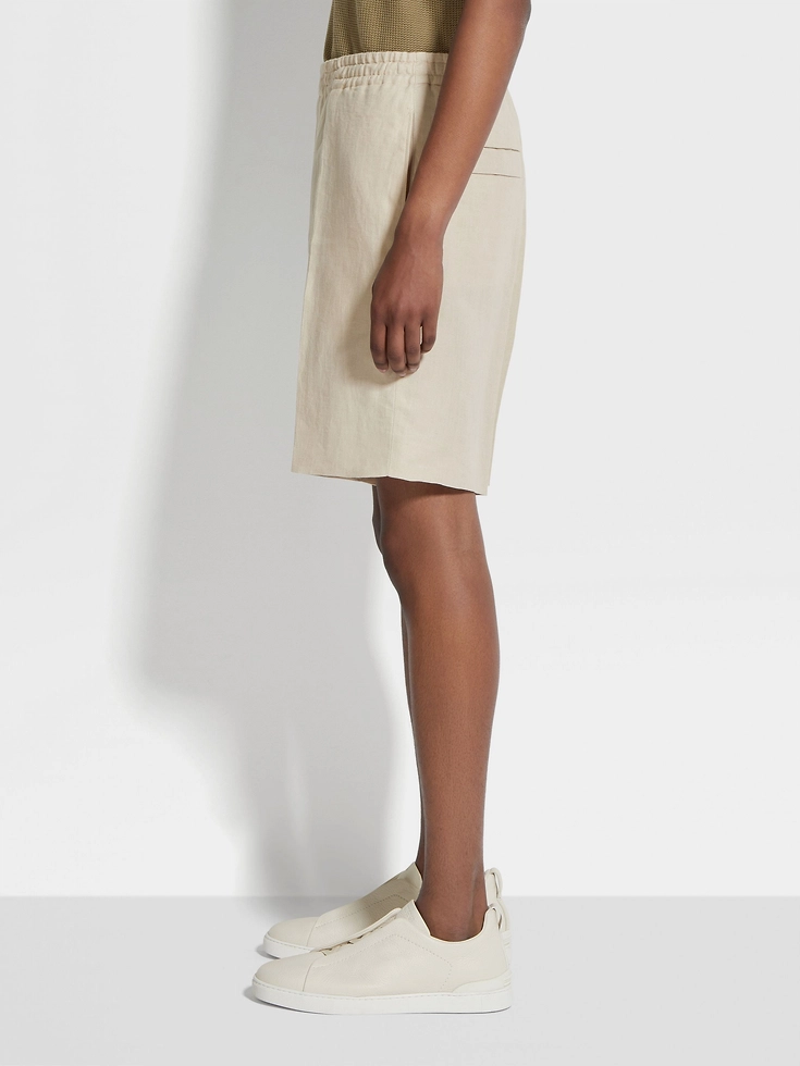 Light Beige Oasi Lino Short Pants Light Beige Oasi Lino Short Pants