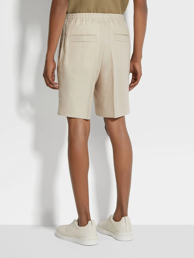 Light Beige Oasi Lino Short Pants Light Beige Oasi Lino Short Pants