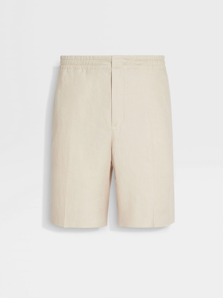 Light Beige Oasi Lino Short Pants