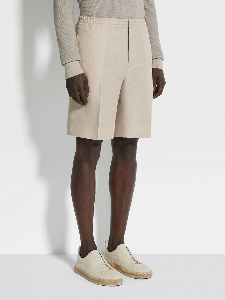 Light Beige Oasi Lino Shorts Light Beige Oasi Lino Shorts