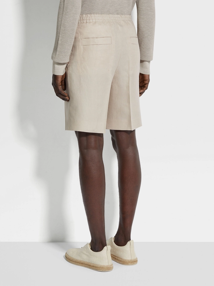 Light Beige Oasi Lino Shorts Light Beige Oasi Lino Shorts