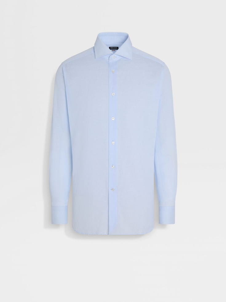 Light Blue Centoventimila Cotton and Linen Shirt